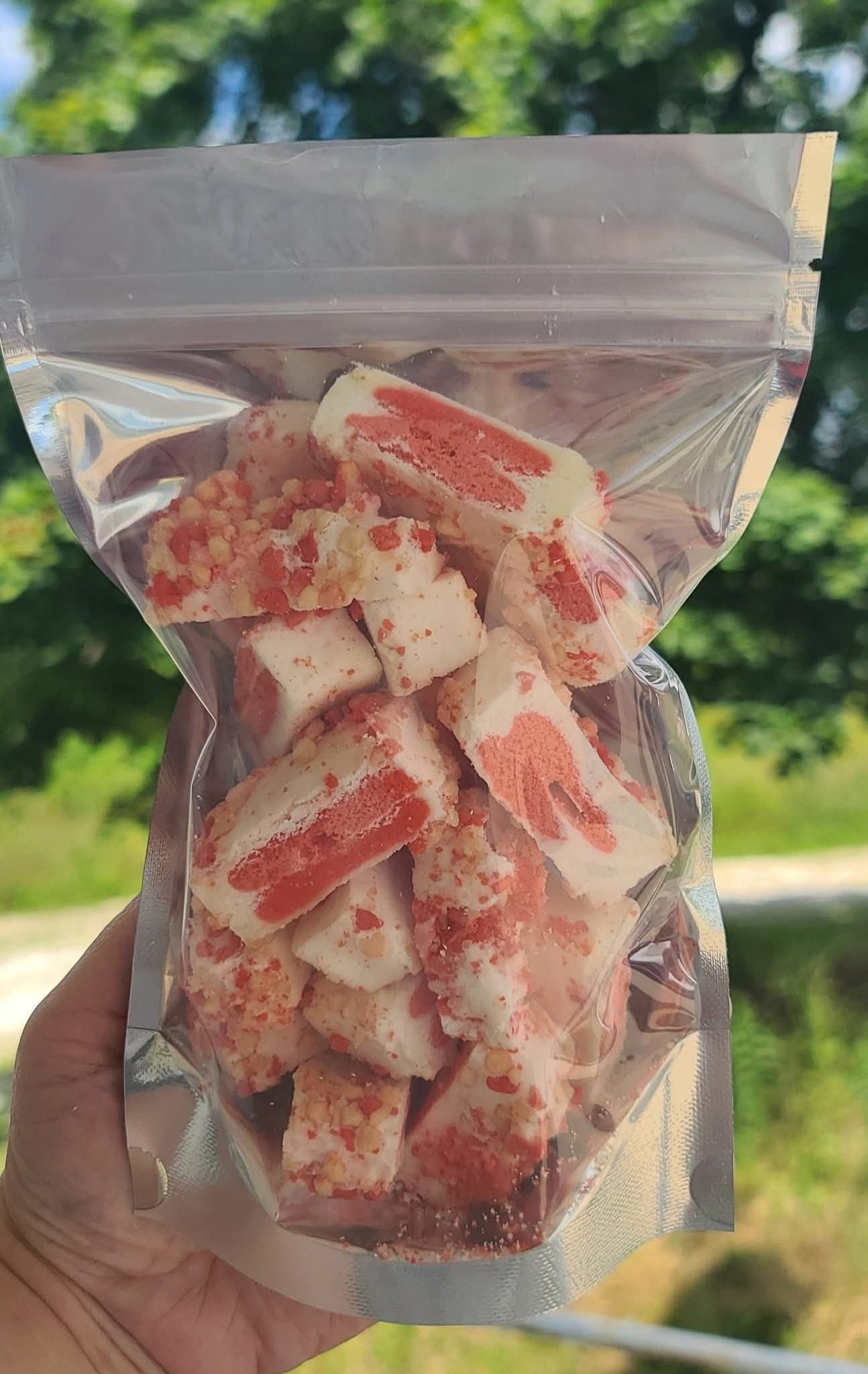 Strawberry-Vanilla Crunch Bites (Freeze-Dried Strawberry Shortcake Style Bites)
