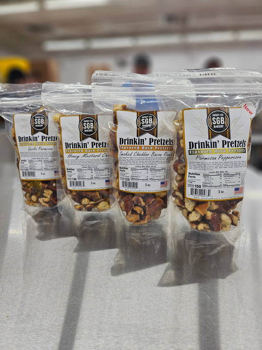 Assortment Flavored Hard Pretzels 5oz Bags